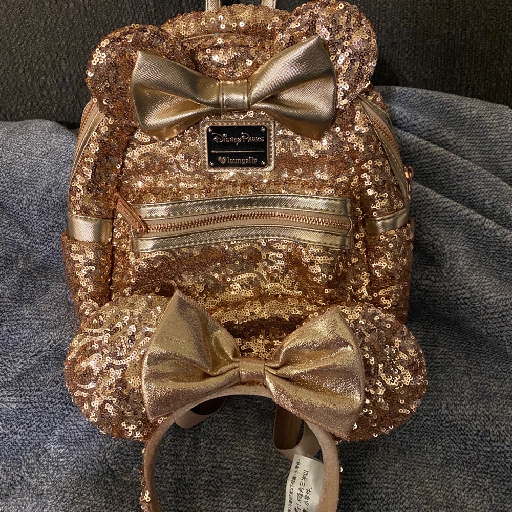 Disney parks sequin backpack and Mickey ears